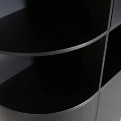 Moderne Schrankwand in Schwarz - Niwidus (fünfteilig)