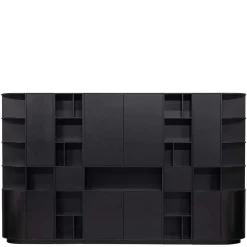 Moderne Schrankwand in Schwarz - Niwidus (fünfteilig)