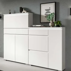 Moderne Schuh-Kombikommode in Weiß - Dany