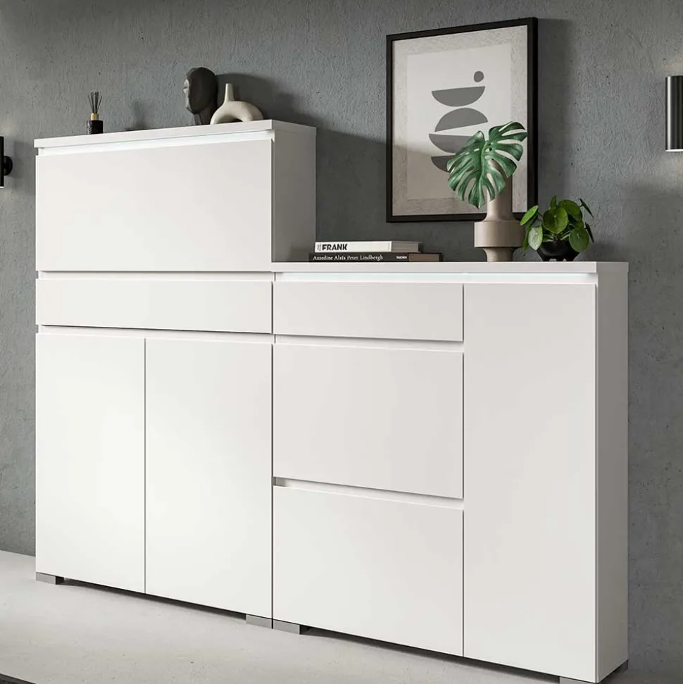 Moderne Schuh-Kombikommode in Weiß - Dany