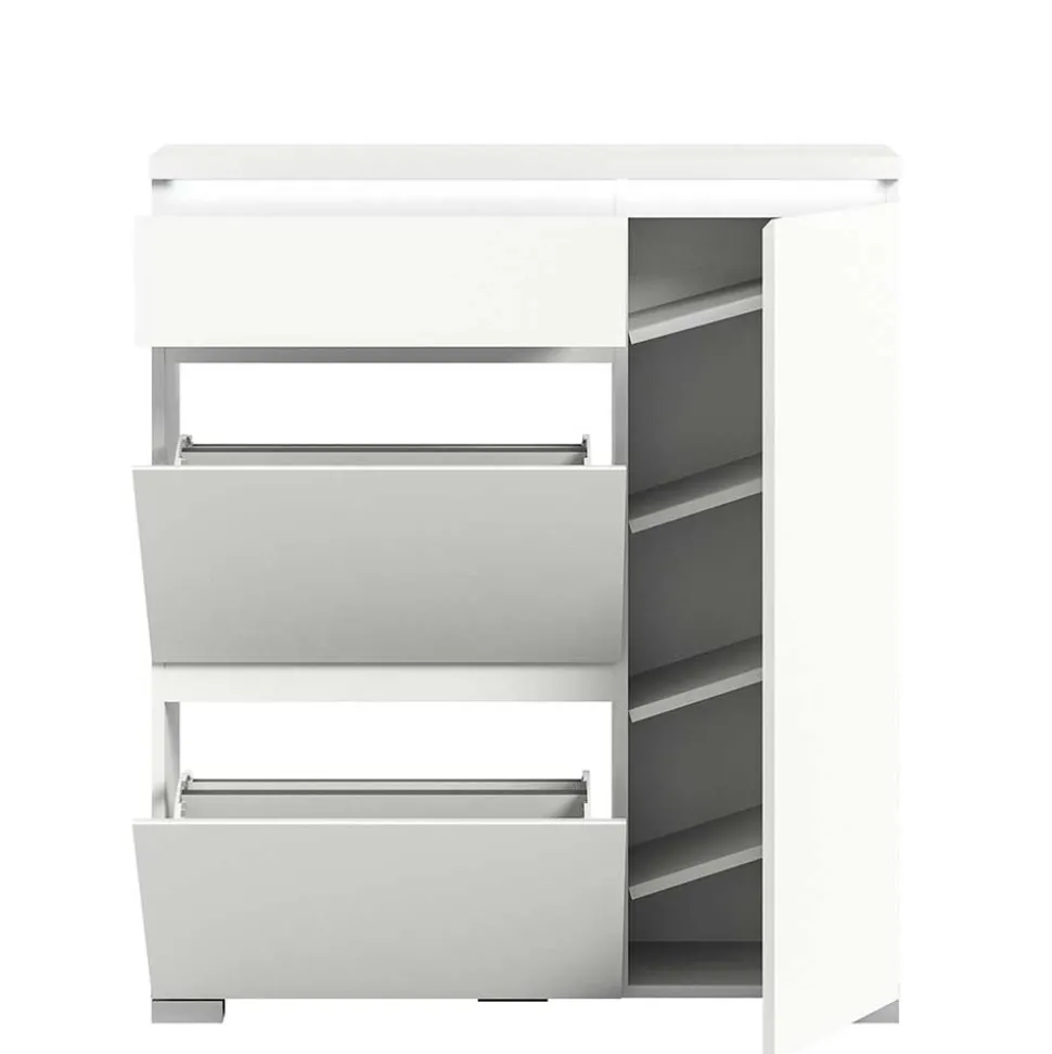 Moderne Schuh-Kombikommode in Weiß - Dany
