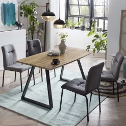 Moderne Tischgruppe mit vier Stühlen - Rubina (fünfteilig)