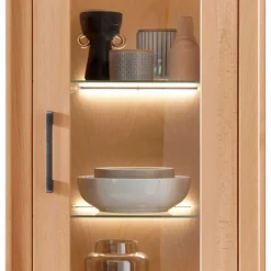 Moderne 1-türige Vitrine aus Kernbuche geölt - Sarosca
