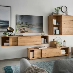 Moderne TV Anbauwand aus Holz - Sinta (dreiteilig)