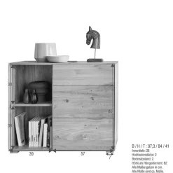 Moderne TV Anbauwand aus Holz - Sinta (dreiteilig)