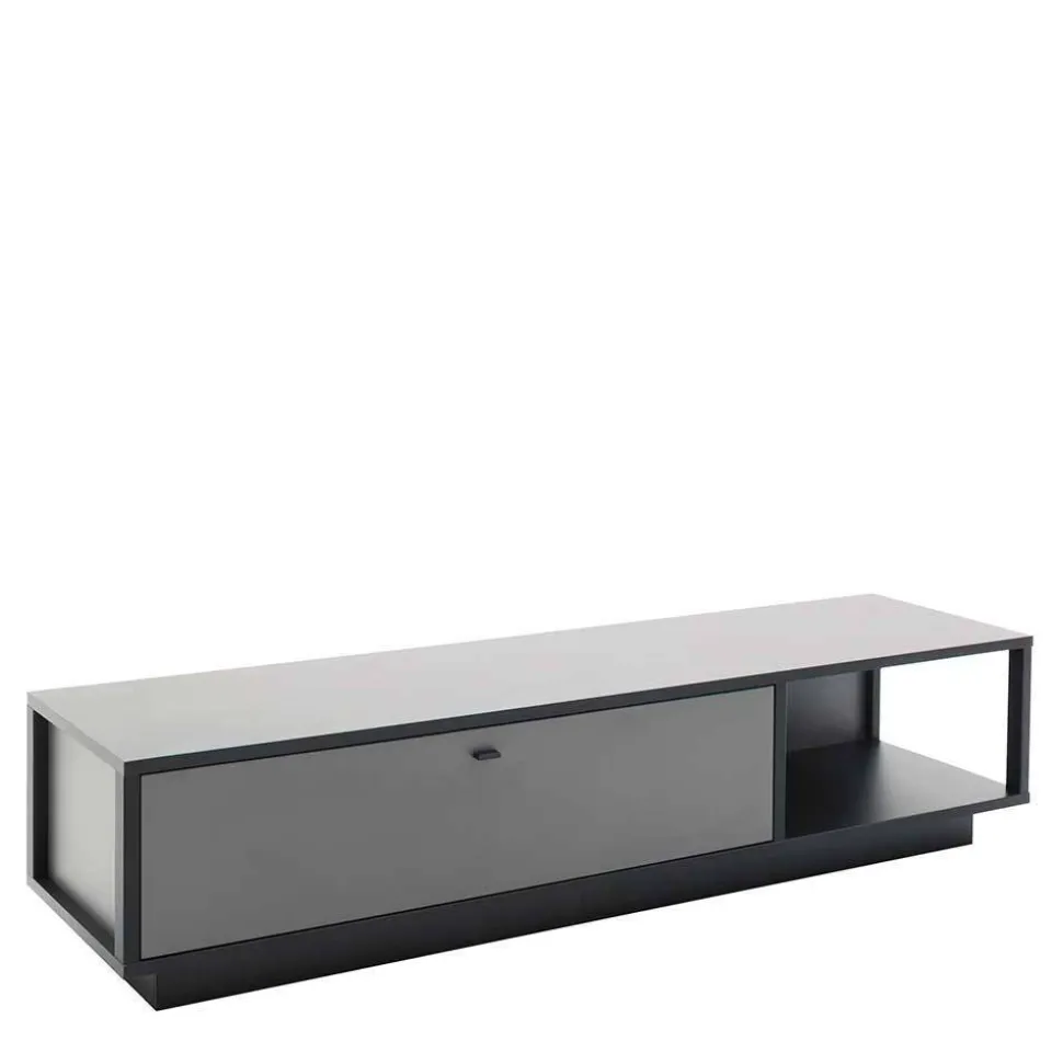 Moderne TV Anbauwand in Grau - Ridona (zweiteilig)