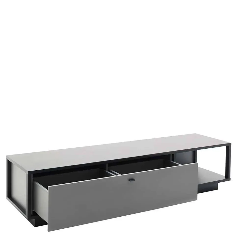 Moderne TV Anbauwand in Grau - Ridona (zweiteilig)