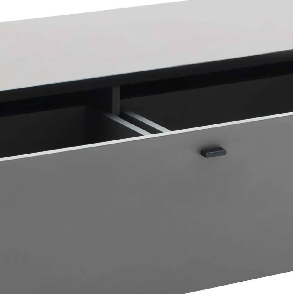 Moderne TV Anbauwand in Grau - Ridona (zweiteilig)