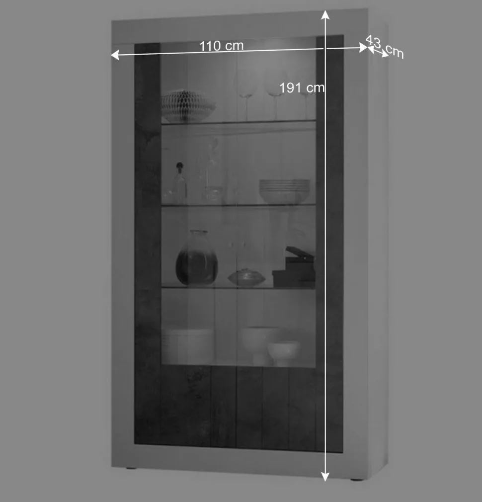 Moderne Vitrine in Weiß Hochglanz - Voskala