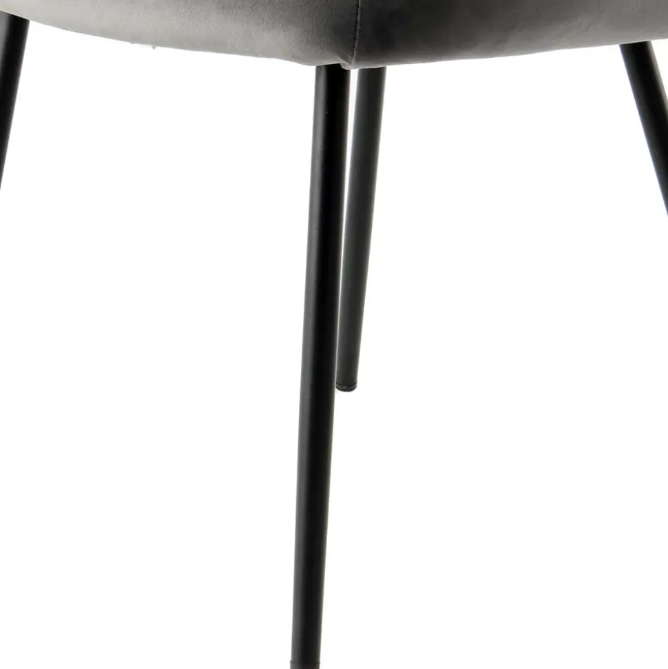 Moderner Armlehnenstuhl in Grau & Schwarz - Sazilo (2er Set)