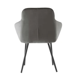 Moderner Armlehnenstuhl in Grau & Schwarz - Sazilo (2er Set)