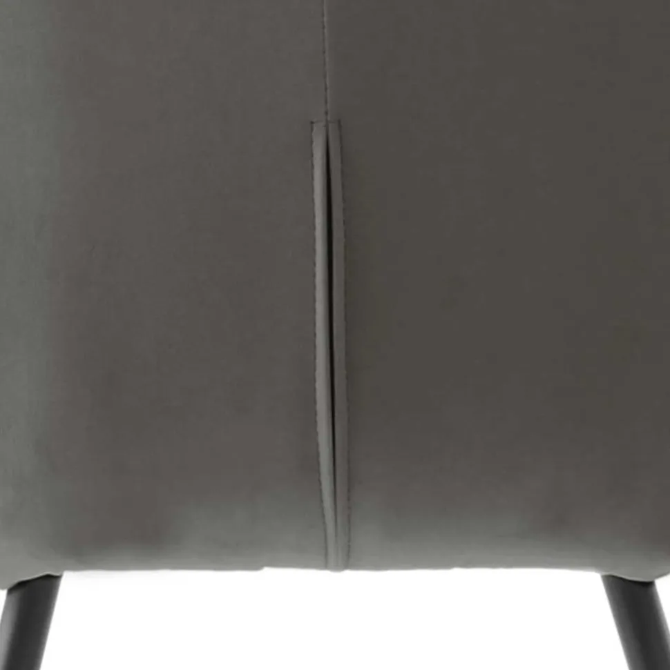 Moderner Armlehnenstuhl in Grau & Schwarz - Sazilo (2er Set)