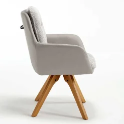 Moderner Armlehnenstuhl in Grau - Lyra (2er Set)