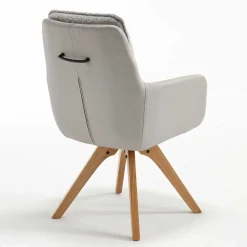 Moderner Armlehnenstuhl in Grau - Lyra (2er Set)