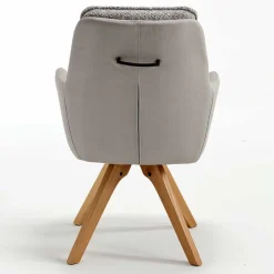 Moderner Armlehnenstuhl in Grau - Lyra (2er Set)