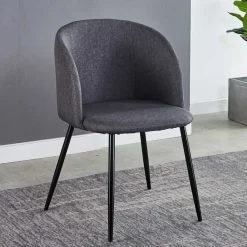 Moderner Armlehnstuhl in Dunkelgrau - Nauizia (2er Set)