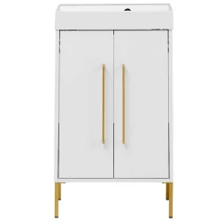 Moderner Bad Waschplatz in Weiß & Gold - Nuszaleva