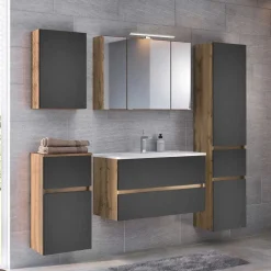 Moderner Badblock Möbelset - Athrin (fünfteilig)