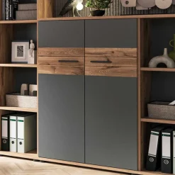 Moderner Büroschrank in Wildeichefarben - Lucios