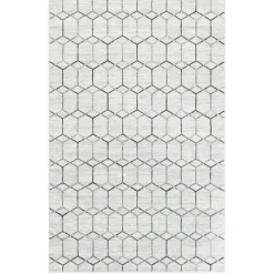 Moderner Designteppich in Creme und Grau - Mesmaria