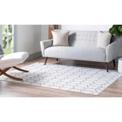 Moderner Designteppich in Creme und Grau - Mesmaria