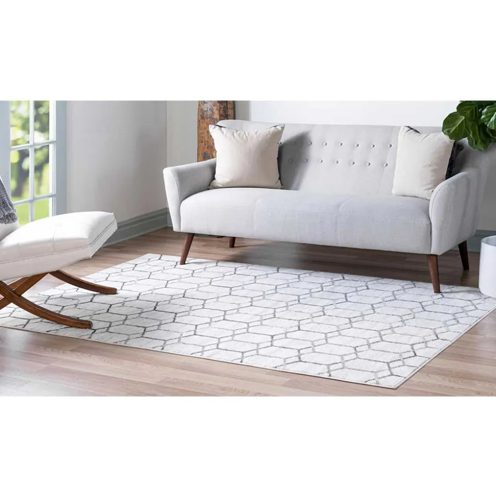 Moderner Designteppich in Creme und Grau - Mesmaria