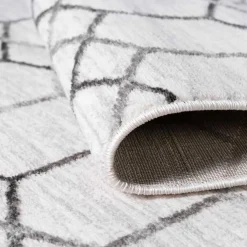 Moderner Designteppich in Creme und Grau - Mesmaria