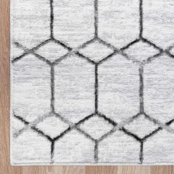 Moderner Designteppich in Creme und Grau - Mesmaria