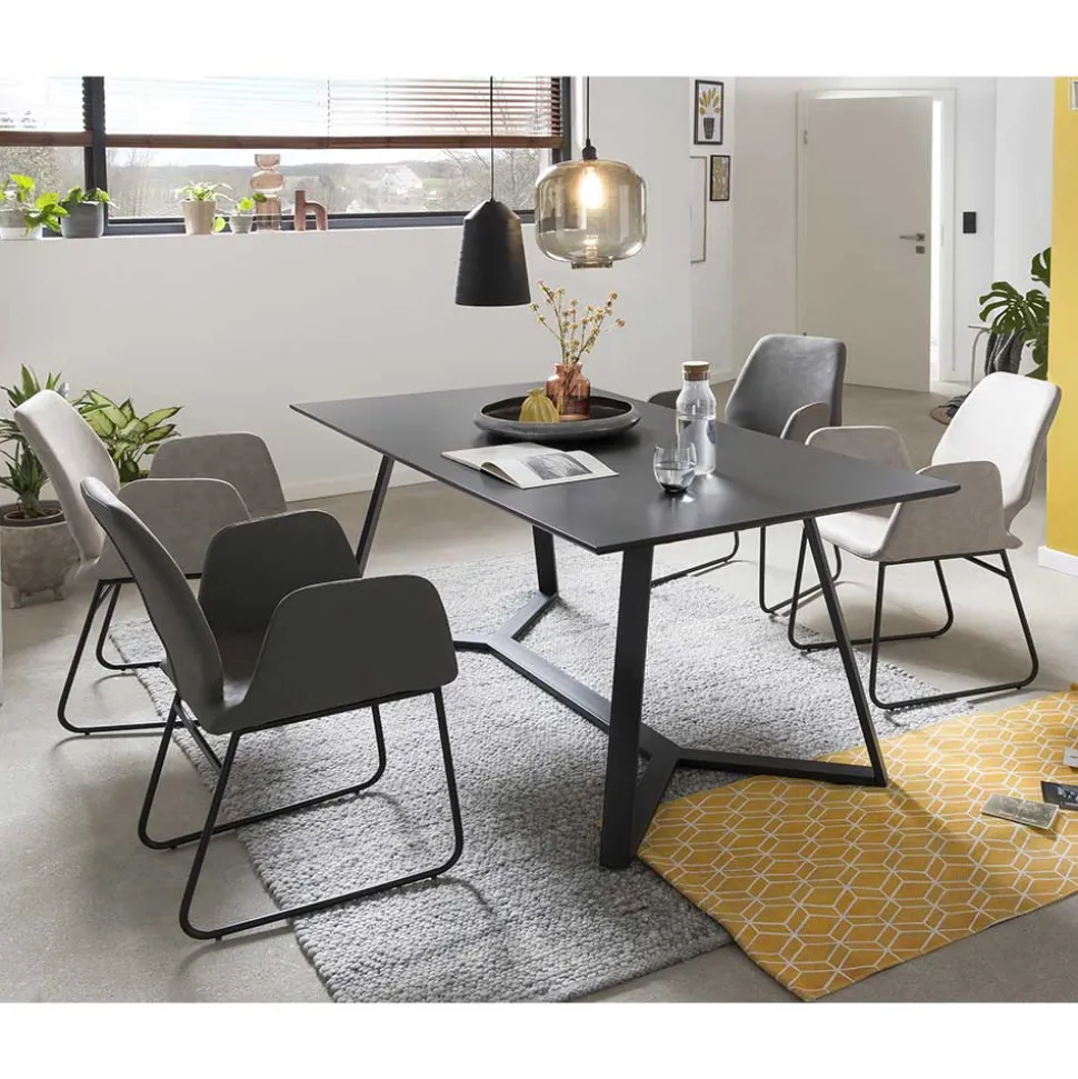 Moderner Esstisch & Armlehnenstühle - Ron (fünfteilig)