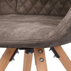 Moderner Esstisch Sessel in Taupe - Gozos (2er Set)