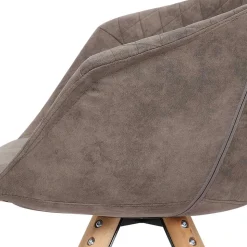 Moderner Esstisch Sessel in Taupe - Gozos (2er Set)