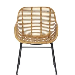 Moderner Flechtstuhl aus Rattan - Rubertus (2er Set)