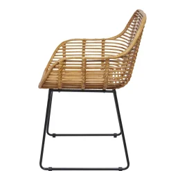 Moderner Flechtstuhl aus Rattan - Rubertus (2er Set)