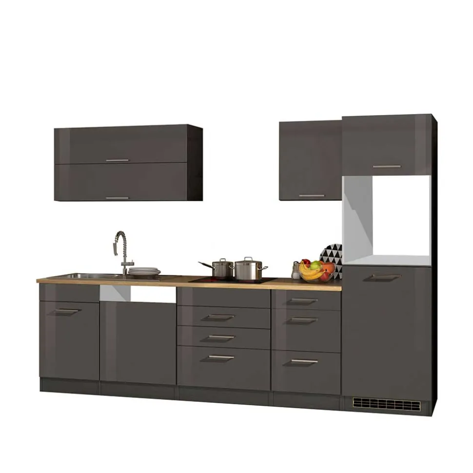 Moderner Küchenblock in Grau - Bozenia I (siebenteilig)