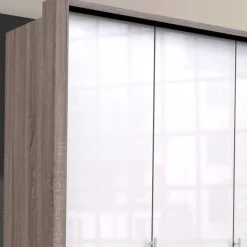 Moderner Kleiderschrank in Weiß Glas - Empresian