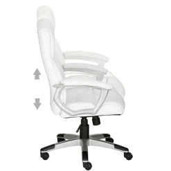 Moderner Kunstleder Chefsessel in Weiß & Chrom - Shiraz