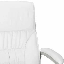 Moderner Kunstleder Chefsessel in Weiß & Chrom - Shiraz