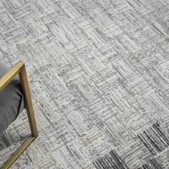 Moderner Kurzflor Teppich mit geketteltem Rand - Bihar