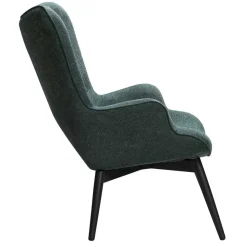 Moderner Ohrensessel in Dunkelgrün - Diamora