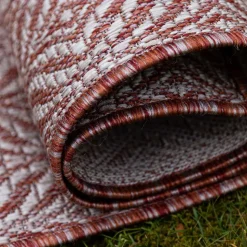 Moderner Outdoor Teppich in Rost & Creme - Ranieros