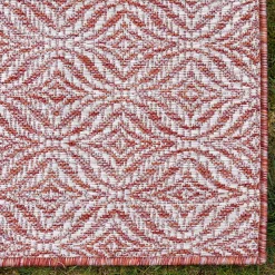 Moderner Outdoor Teppich in Rost & Creme - Ranieros