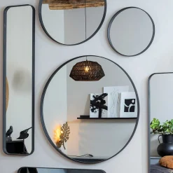 Moderner Oval Spiegel in Schwarz - Locila