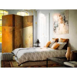 Moderner Paravent in Orange & Braun - Lagunara
