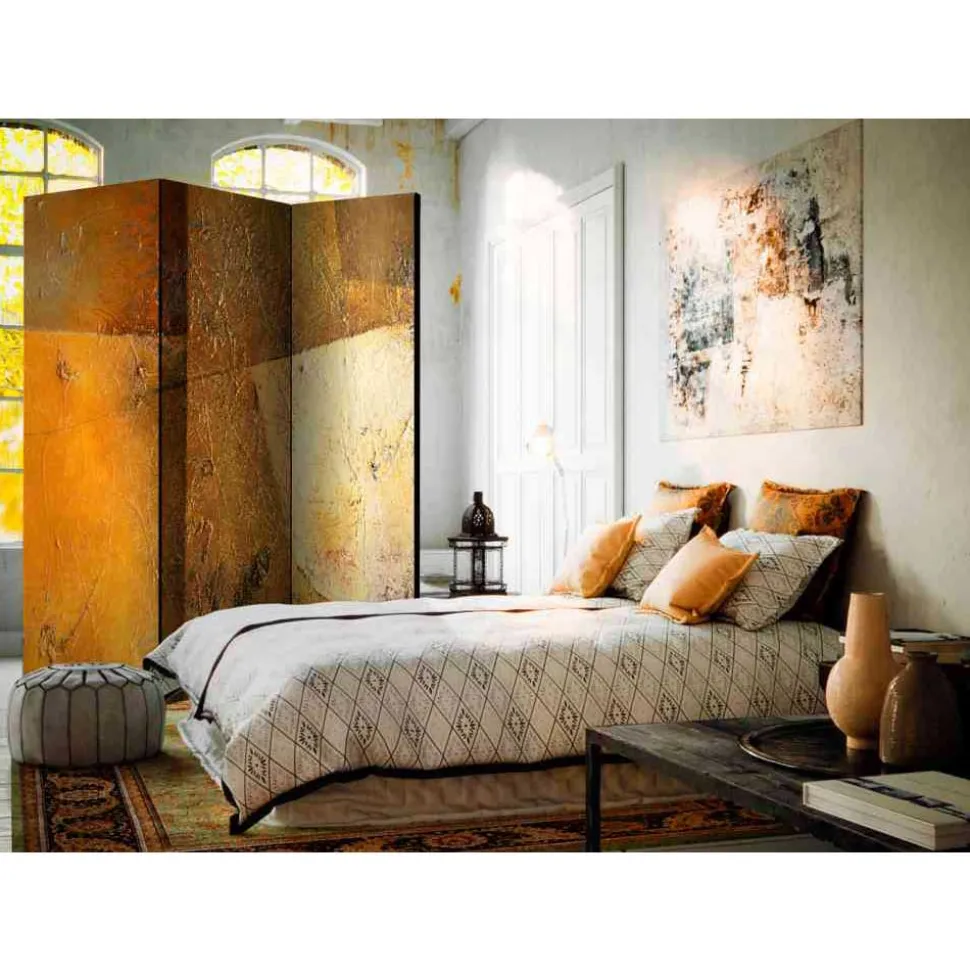 Moderner Paravent in Orange & Braun - Lagunara