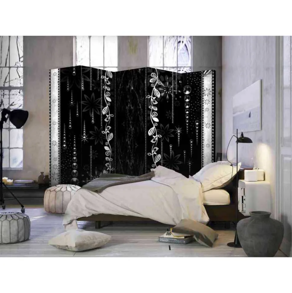 Moderner Paravent in Schwarz & Weiß - Nemphia