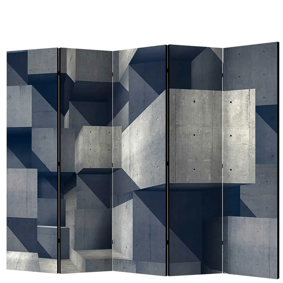 Moderner Paravent mit Beton Quader Motiv - Cosmonata