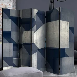 Moderner Paravent mit Beton Quader Motiv - Cosmonata