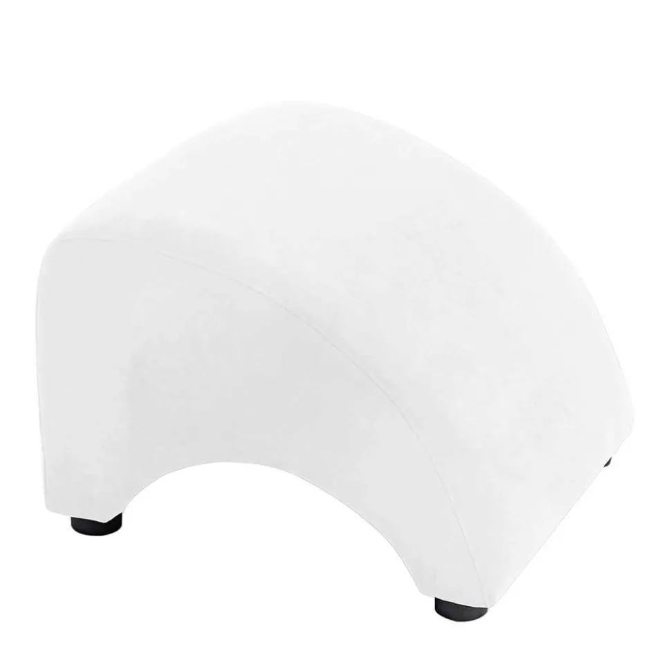 Moderner Polsterhocker in Cremefarben - Crocinol