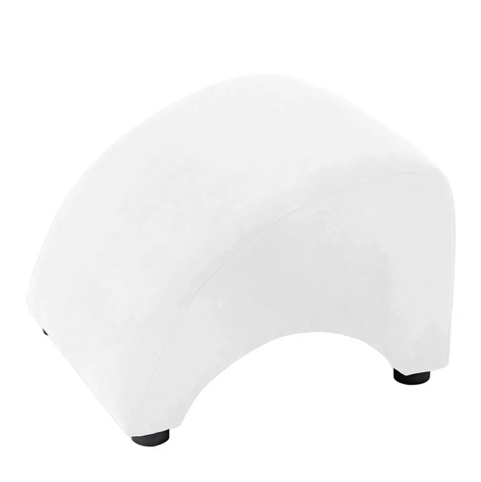 Moderner Polsterhocker in Cremefarben - Crocinol