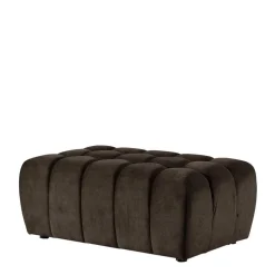 Moderner Polsterhocker in Dunkelbraun - Dos